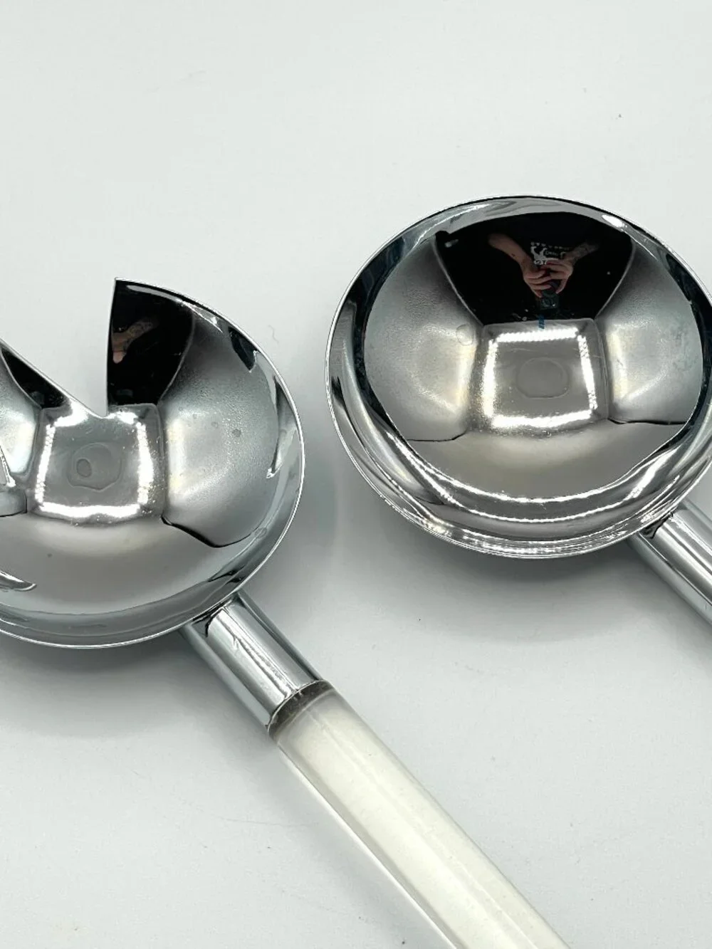 Russel Wright Lucite & Chrome Modernist Serving Utensils – 2-Piece Set